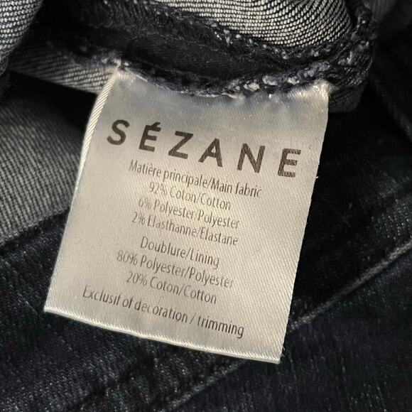 Sézane High Rise Skinny Jeans Dark Indigo Denim Size 26 Stretch Cotton Blend - Picture 7 of 9